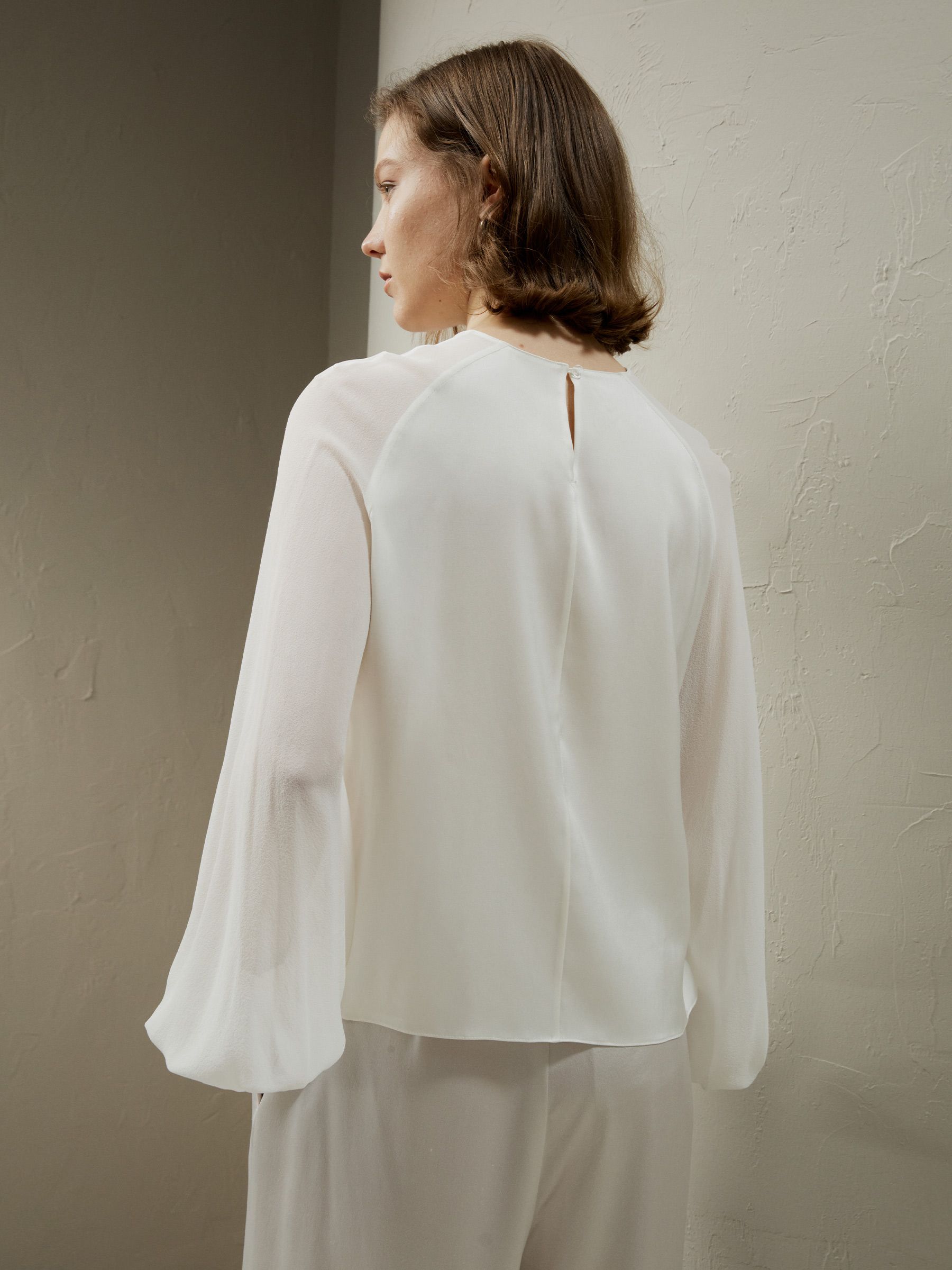 Silk Blouse with Raglan Sleeves