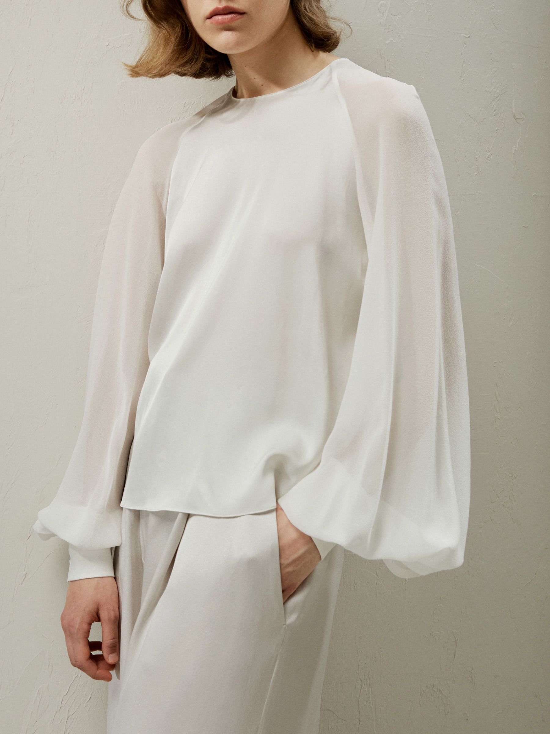 Silk Blouse with Raglan Sleeves