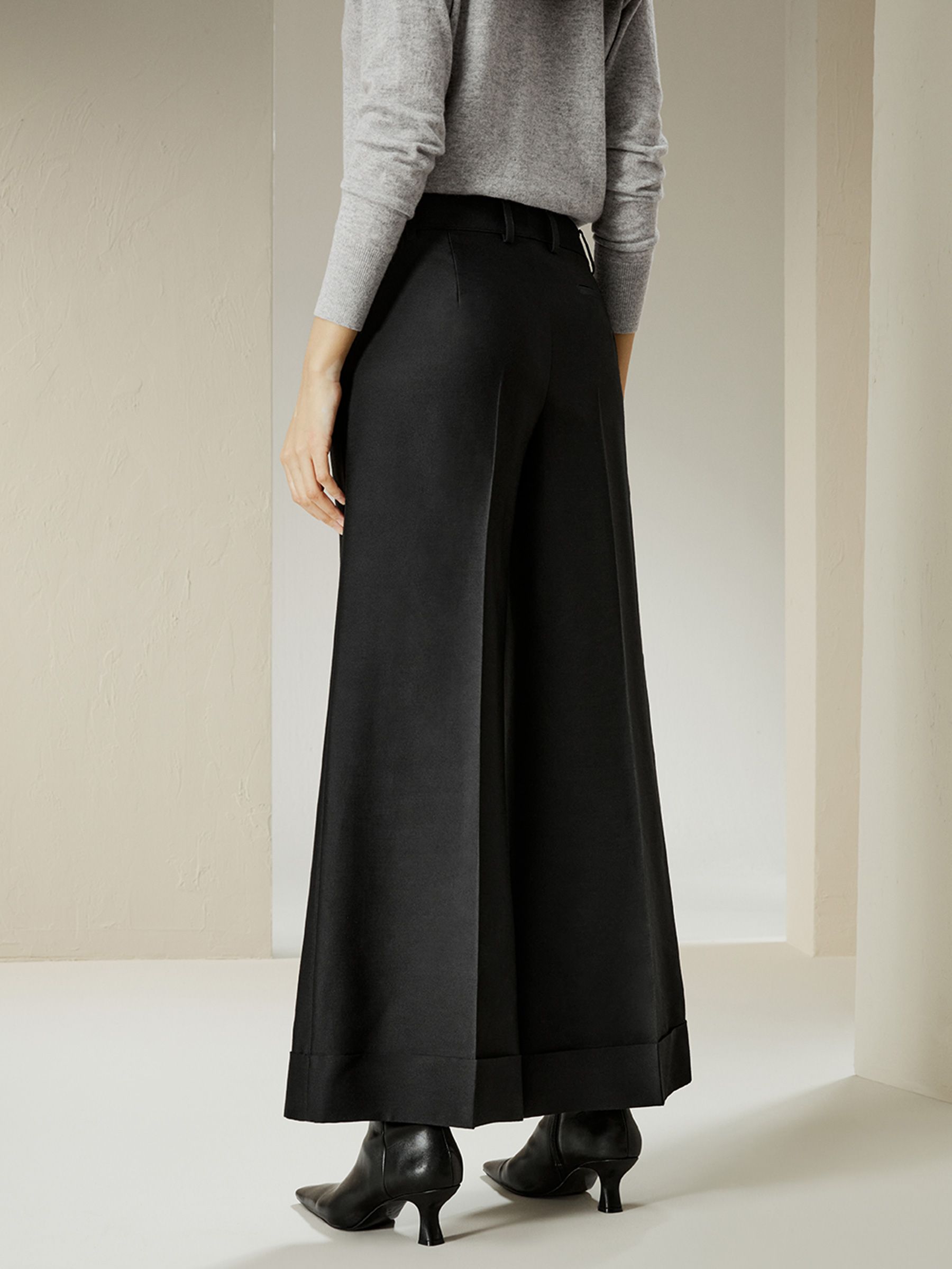 Wide leg Wool Trousers