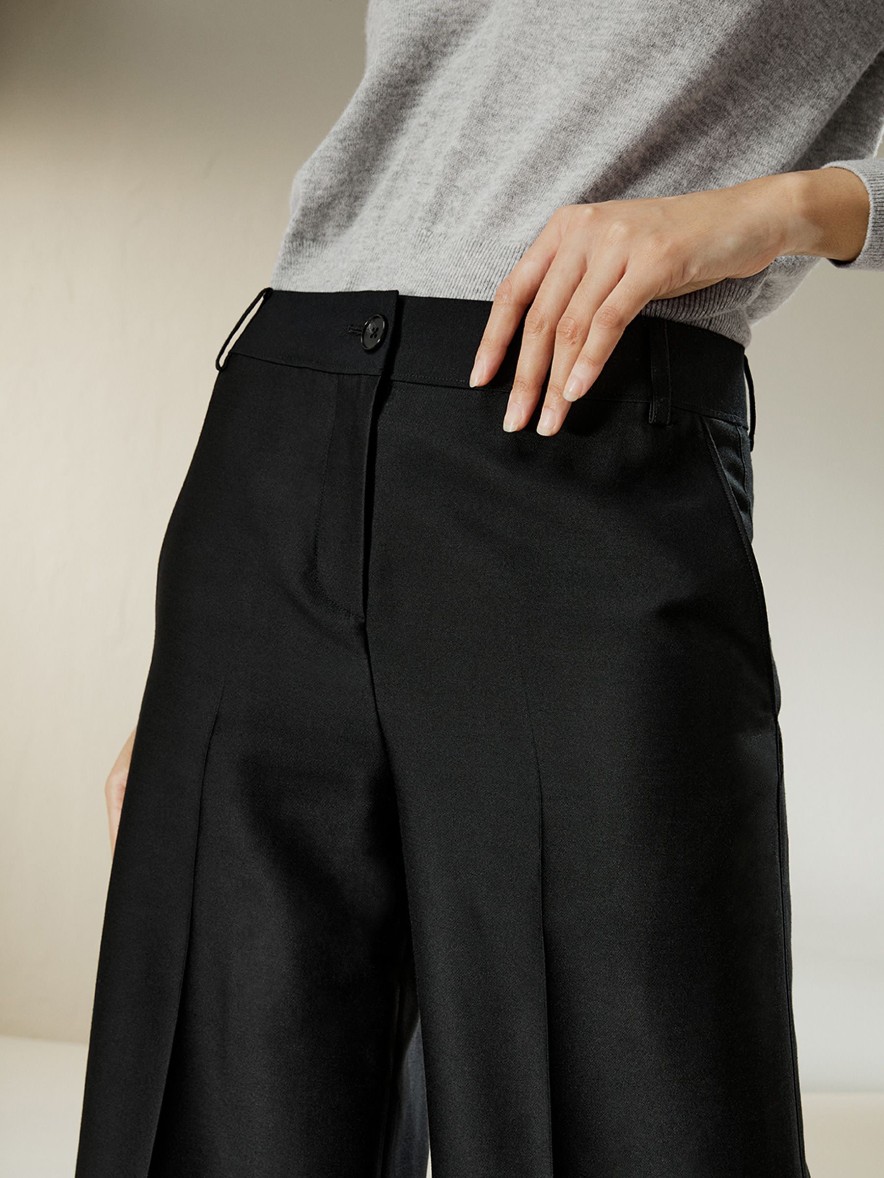 Wide leg Wool Trousers