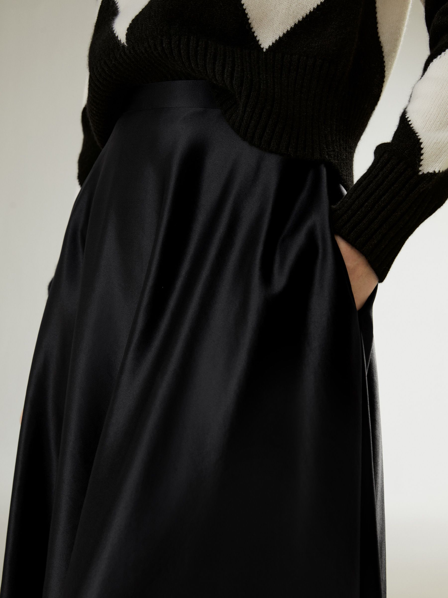 A-Line Silk Maxi Skirt