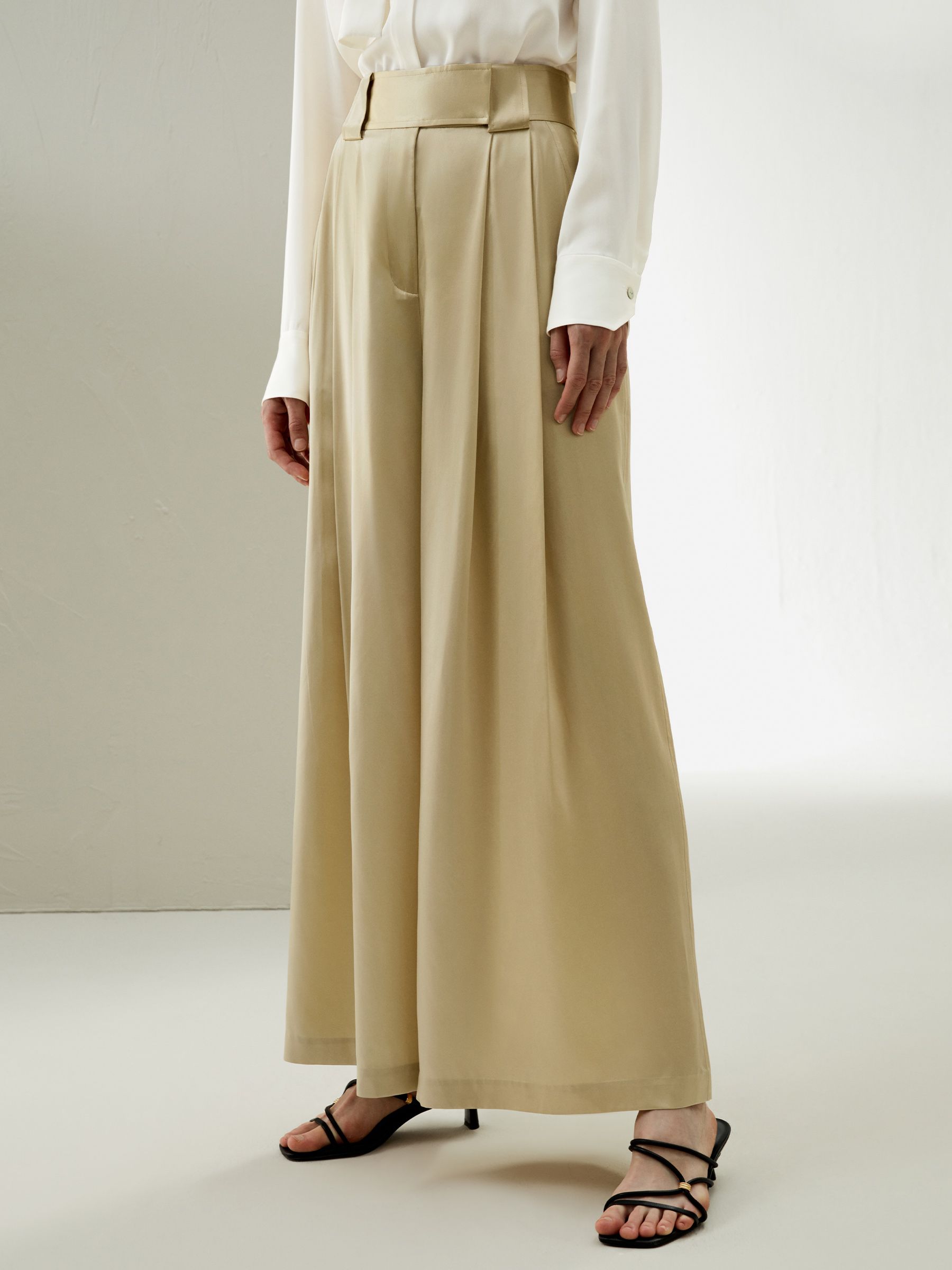 Watershine Silk Wide-Leg Pant