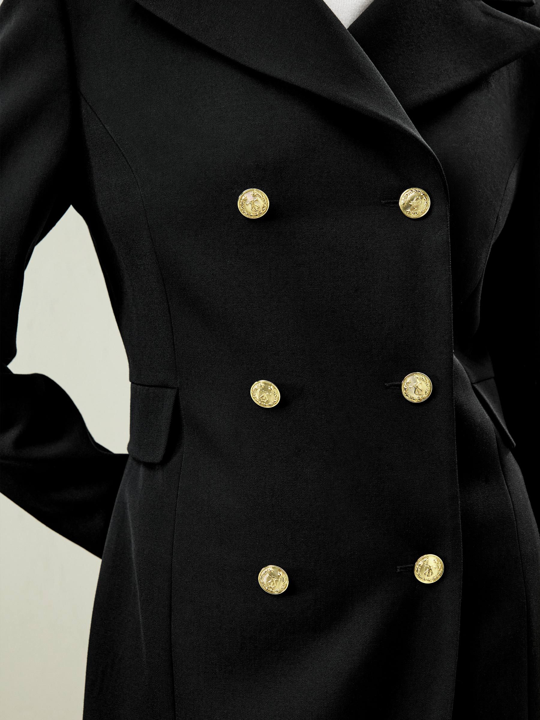 Tailored Double-Breasted Dress Coat