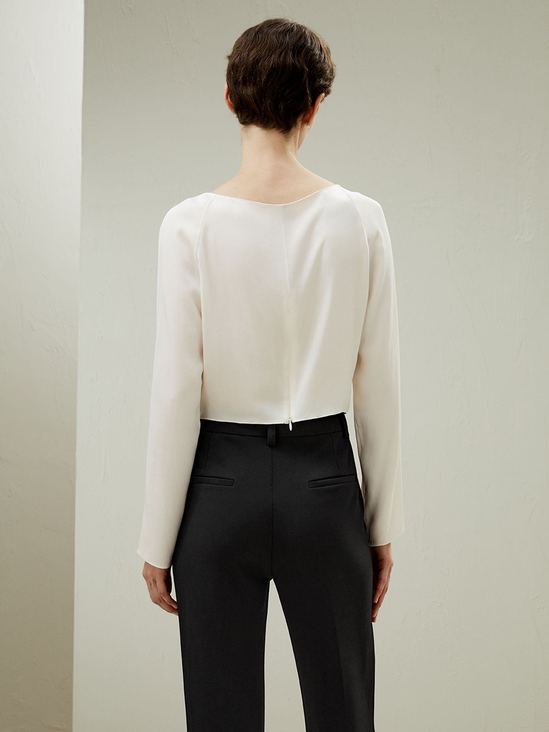 Cropped Pullover Silk Top