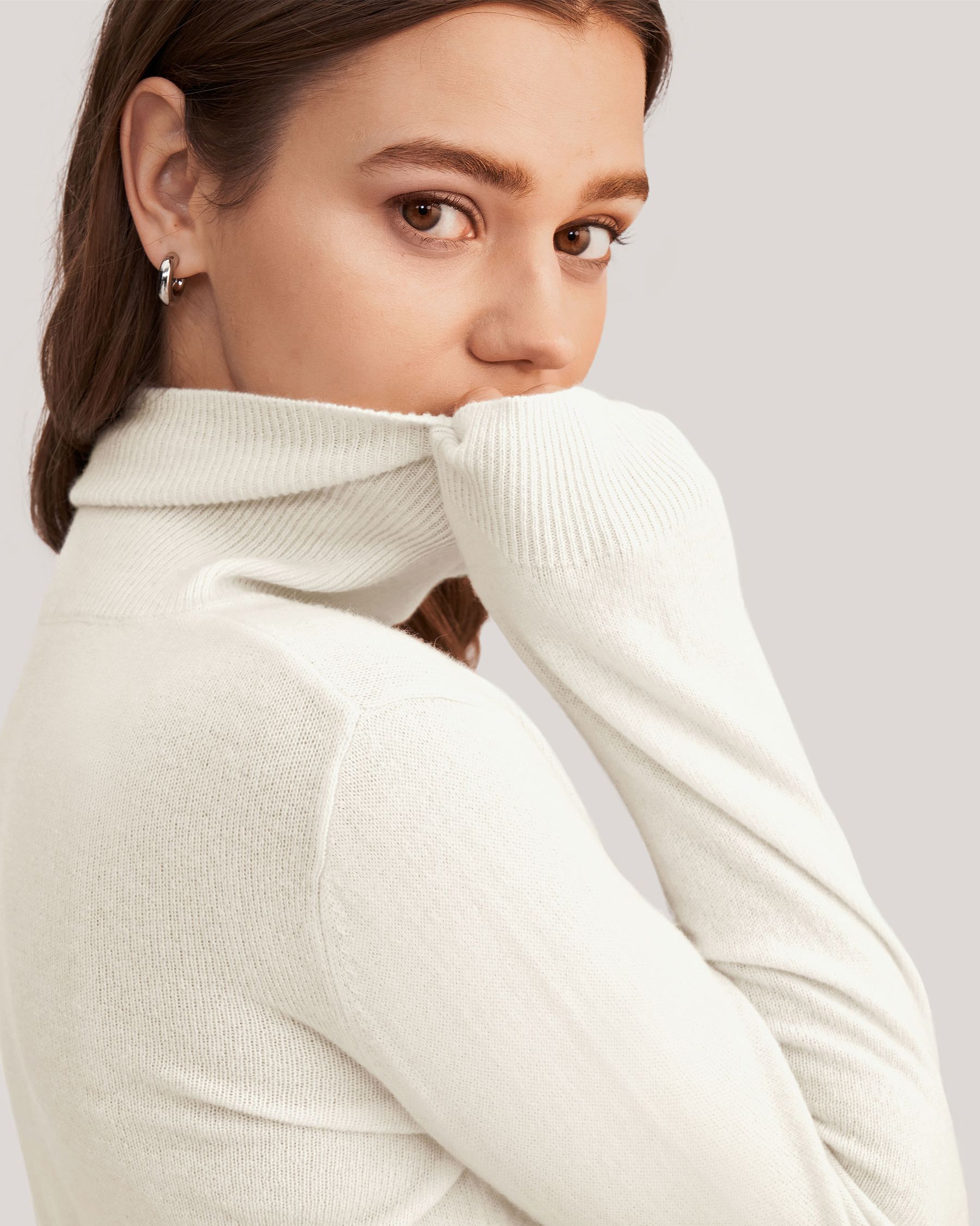 Pure Cashmere Turtleneck Sweater For Women