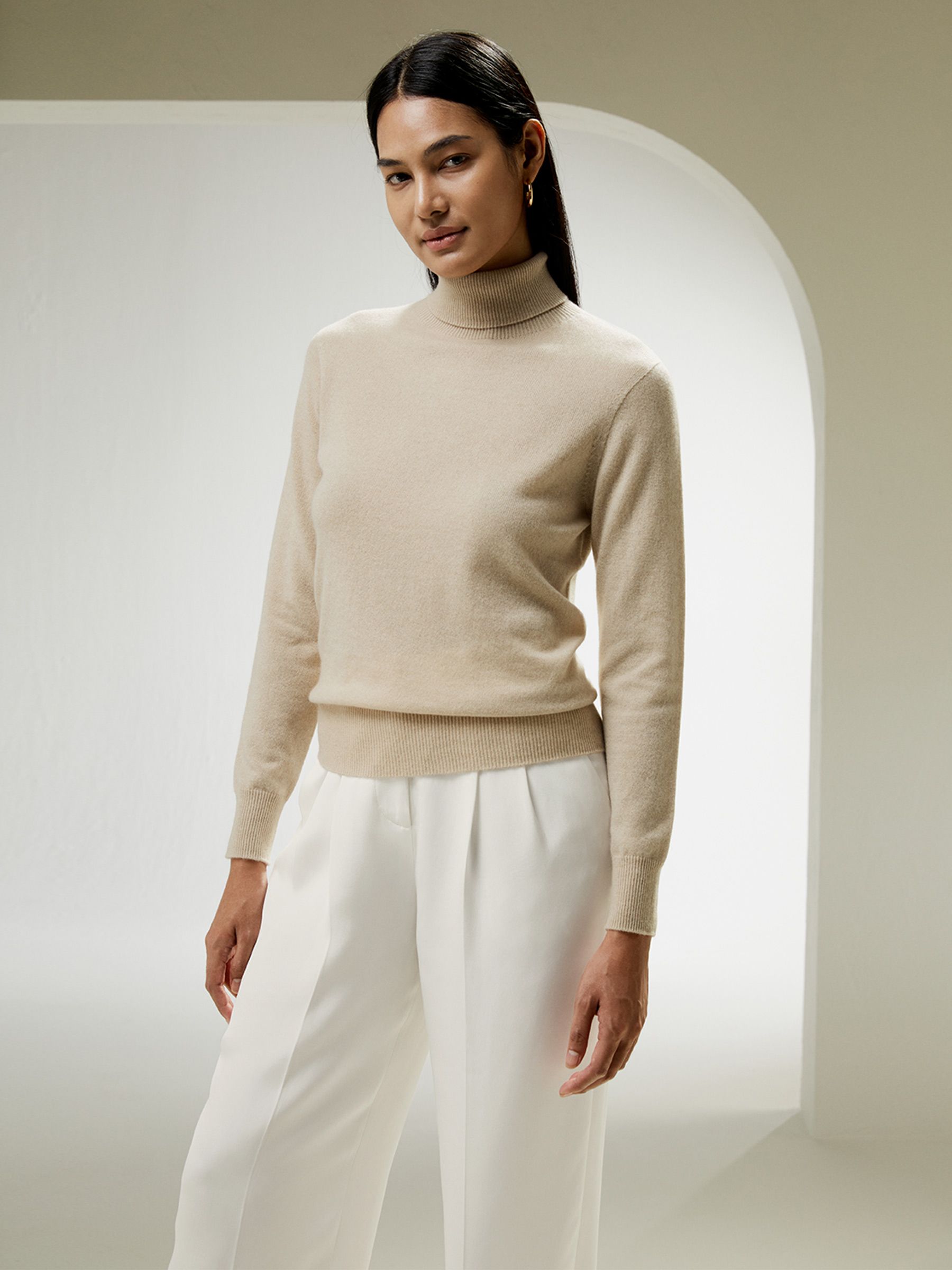 Pure Cashmere Turtleneck Sweater For Women