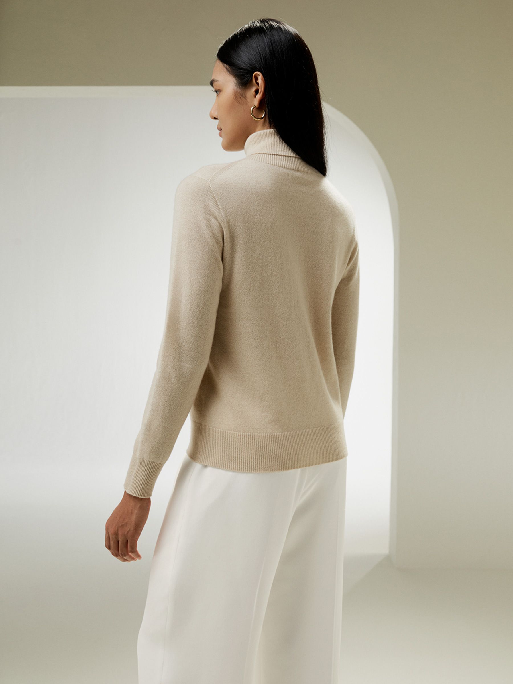 Maglione dolcevita in puro cashmere per donna