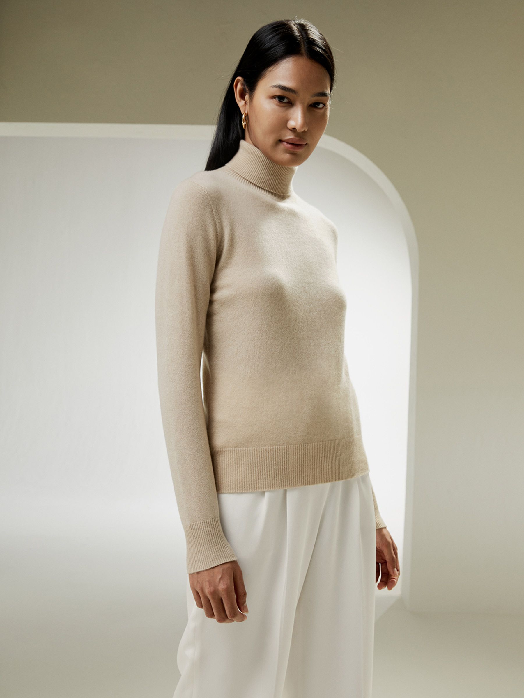 Pure Cashmere Turtleneck Sweater For Women