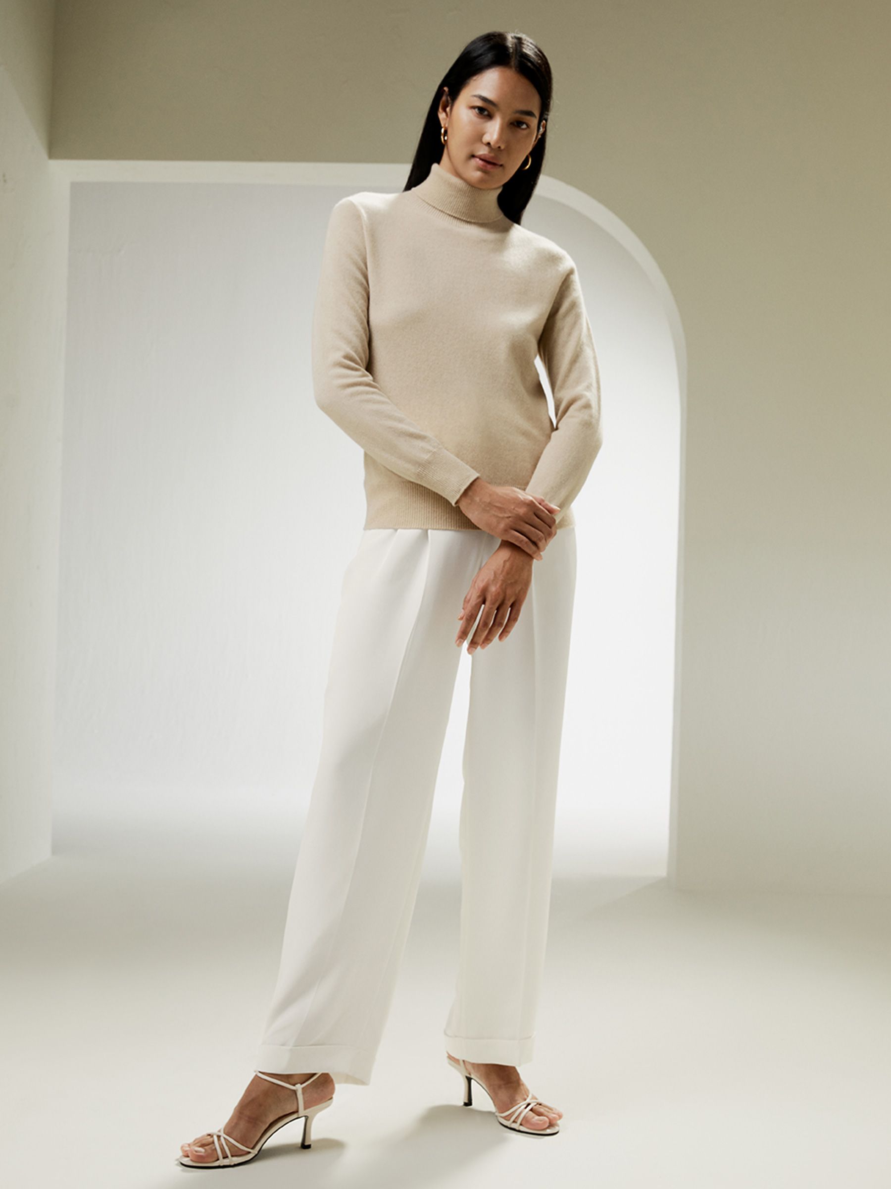 Pure Cashmere Turtleneck Sweater For Women